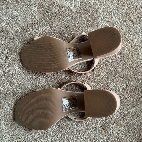 Tan Rhinestone Block Heels - Picture 3 of 3